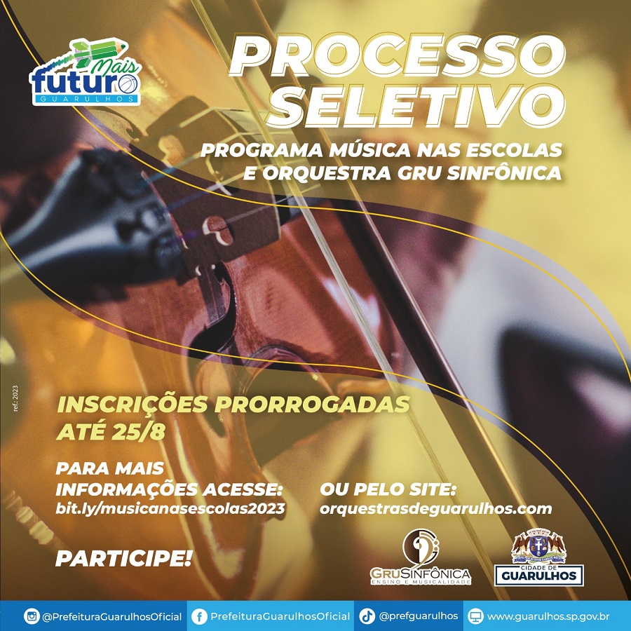 Prefeitura de Guarulhos prorroga as inscrições para o programa Música Nas Escolas foto